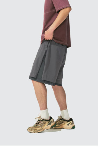 [Monterest] Double Layer Side Zip Outdoor Shorts