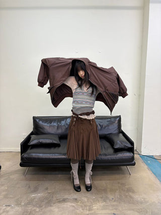 [NEVERSEEZ] Fair Isle Knit Halter Vest