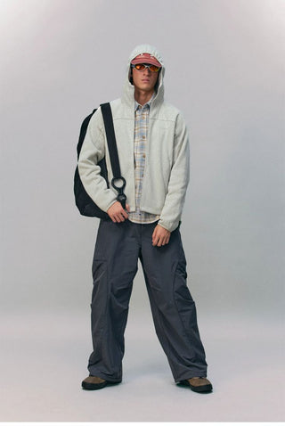 [Monterest] Fleece-Lined Hooded Zip-Up Cardigan