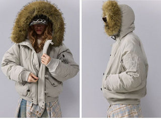 [Monterest] N2B Hooded Down Jacket with Fur Trim