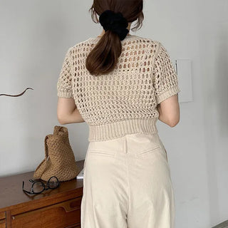 Perforated Cropped Knit