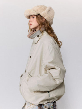 [Monterest] Detachable Fur Collar Deck Jacket