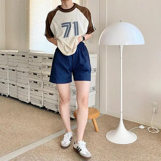 Banding cotton shorts
