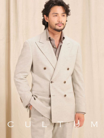 [CULTUM] Herringbone Double Breasted Suit