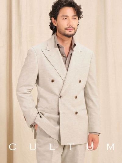 [CULTUM] Herringbone Double Breasted Suit
