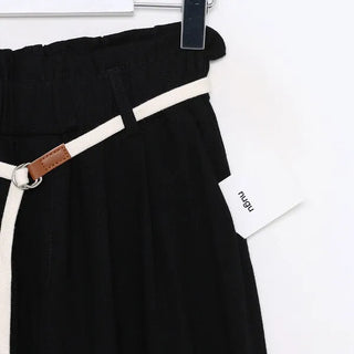 Belted linen slacks