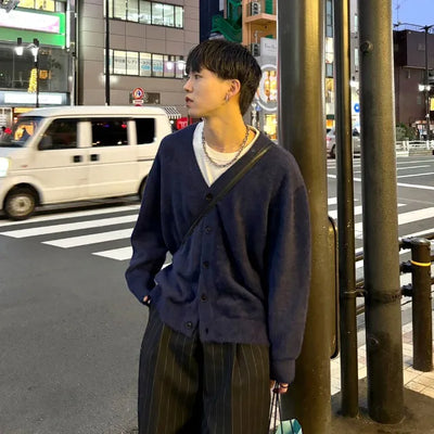 (Unisex) Soft V-Neck Cardigan