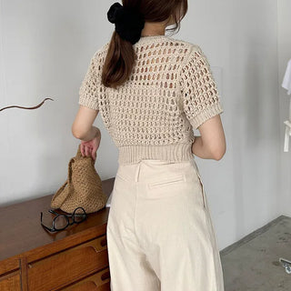 Perforated Cropped Knit