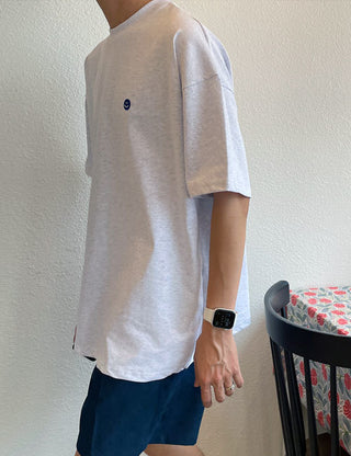 Smile Oversized Patch Short Sleeve T-shirt (4 colors)