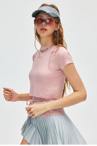 [Monterest] Slim Fit Tank & Tie-Front Tee Set