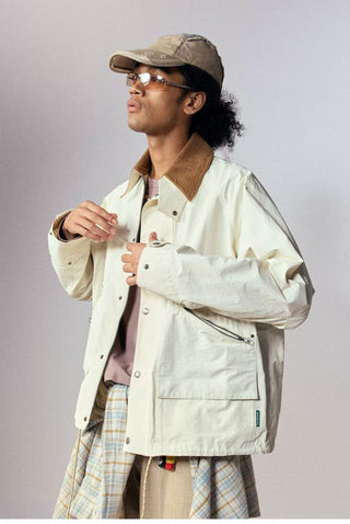[Monterest] Corduroy Collar Multi-Pocket Field Jacket