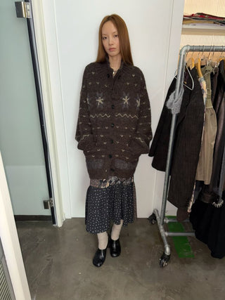 [NeverSeez] Fair Isle Wool Blend Cardigan
