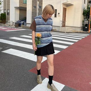 Pleated mini skirt