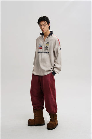 [MASONPRINCE] Racing Half-Zip Pullover