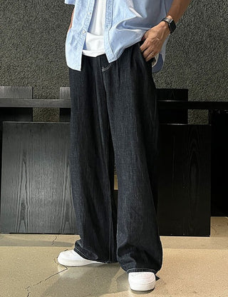 Marie Long Linen Elastic Denim Pants (3 colors)