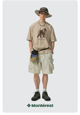 [Monterest] Ink Print Relaxed Fit Crewneck T-Shirt