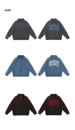 [MASONPRINCE] Printed Letter Wool Cardigan