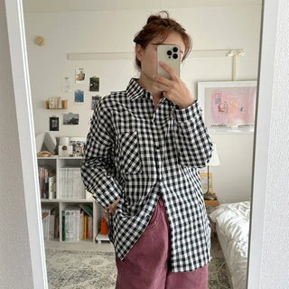 Loose check shirt