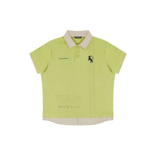 [MASONPRINCE] Checkered Collar Layered Polo