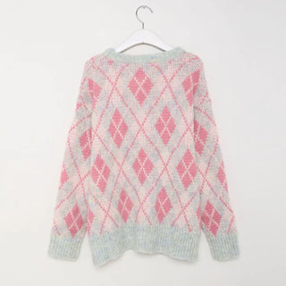 Argyle wool knit