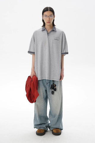[MASONPRINCE] Check Collar Pique Cotton Polo