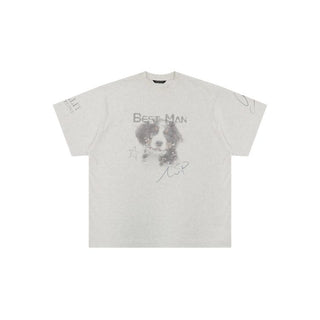 [MASONPRINCE] Bestman Dog Print Oversized Tee