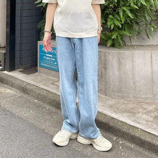 Wide denim pants