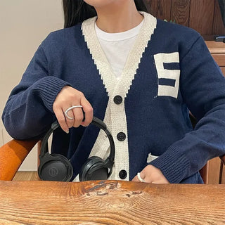 S Patch Collar Cardigan