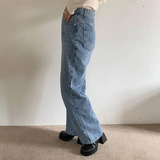 Wide-fit denim pants