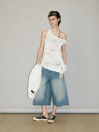 [MASONPRINCE] Cotton-Linen Graffiti Print Tank Top / Tee