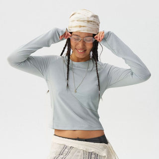 [Monterest] Slim Fit Panel Long Sleeve T-Shirt