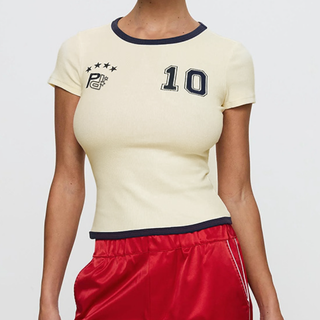 Crewneck short sleeve "10" print top