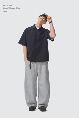 [Monterest] Logo Embroidered Wide Leg Sweatpants