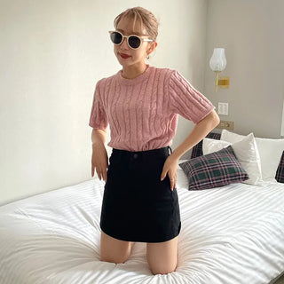 butter twist half sleeve knit