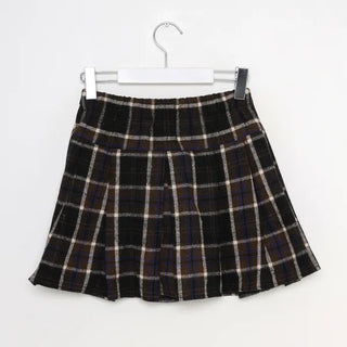 Checked pleated mini skirt