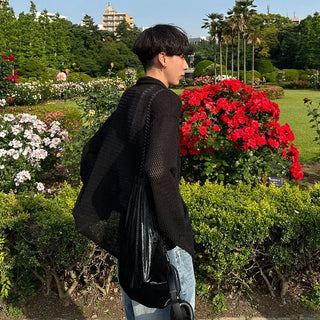 Summer sheer knit shirt