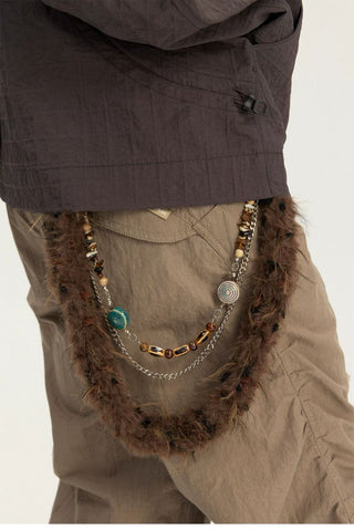 [Monterest] Detachable Triple Chain Beaded Pants Chain