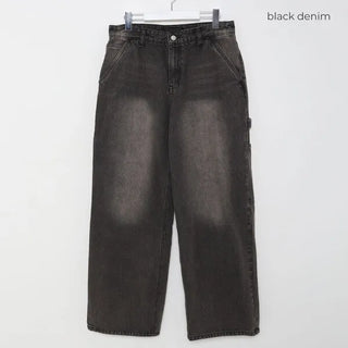 Wide Wash Carpenter Denim Pants