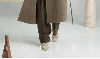 [CULTUM] Wool Blend High-Waist Tapered Trousers