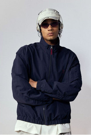 [Monterest] Water-Resistant Contrast Collar Zip Jacket