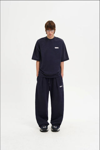 [MASONPRINCE] Cotton Pleated Wide Leg Sweatpants