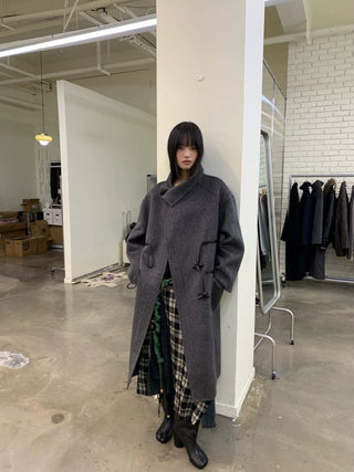 NEVERSEEZ Handmade Wool Blend Duffle Coat