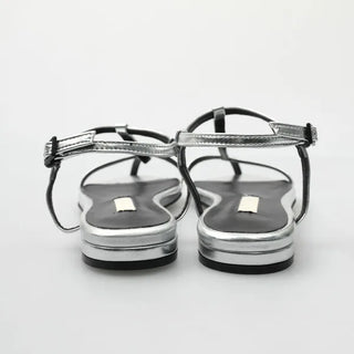Pointed back strap sandals