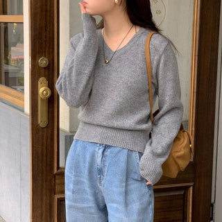 Baby Cropped V-Neck Knit