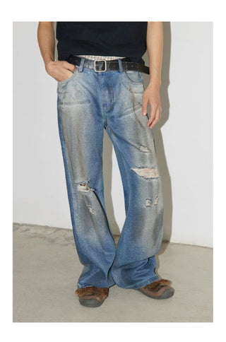 [CONP] “Lost ID CARD” Stained Jeans