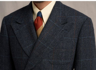 [CULTUM] 1930s Wool Herringbone Double Breasted Blazer