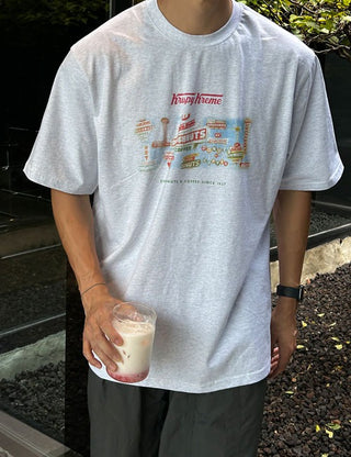 Donut Print Short Sleeve T-shirt (2 colors)