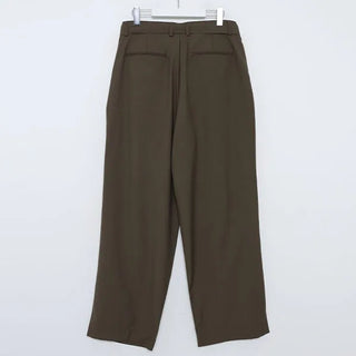 Belted wide slacks