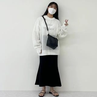 we mesh warmer round knit