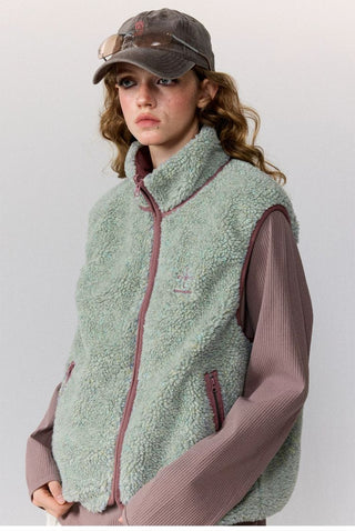 [Monterest] Reversible Fleece Stand Collar Vest